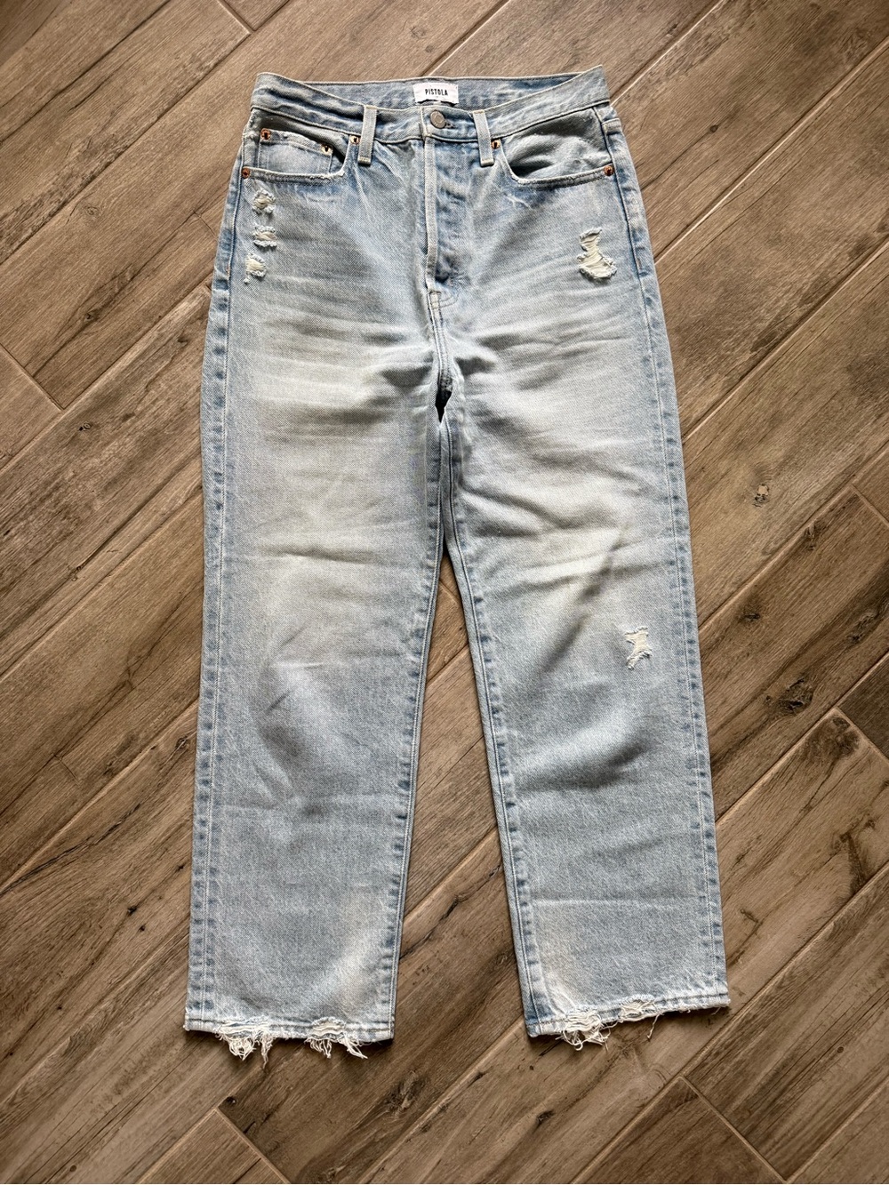 Pistola Cassie Super High Rise Straight Jean in Radiant Vintage, style P0001632